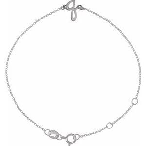 14K WHITE INITIAL Q 6 1/2-7 1/2" BRACELET