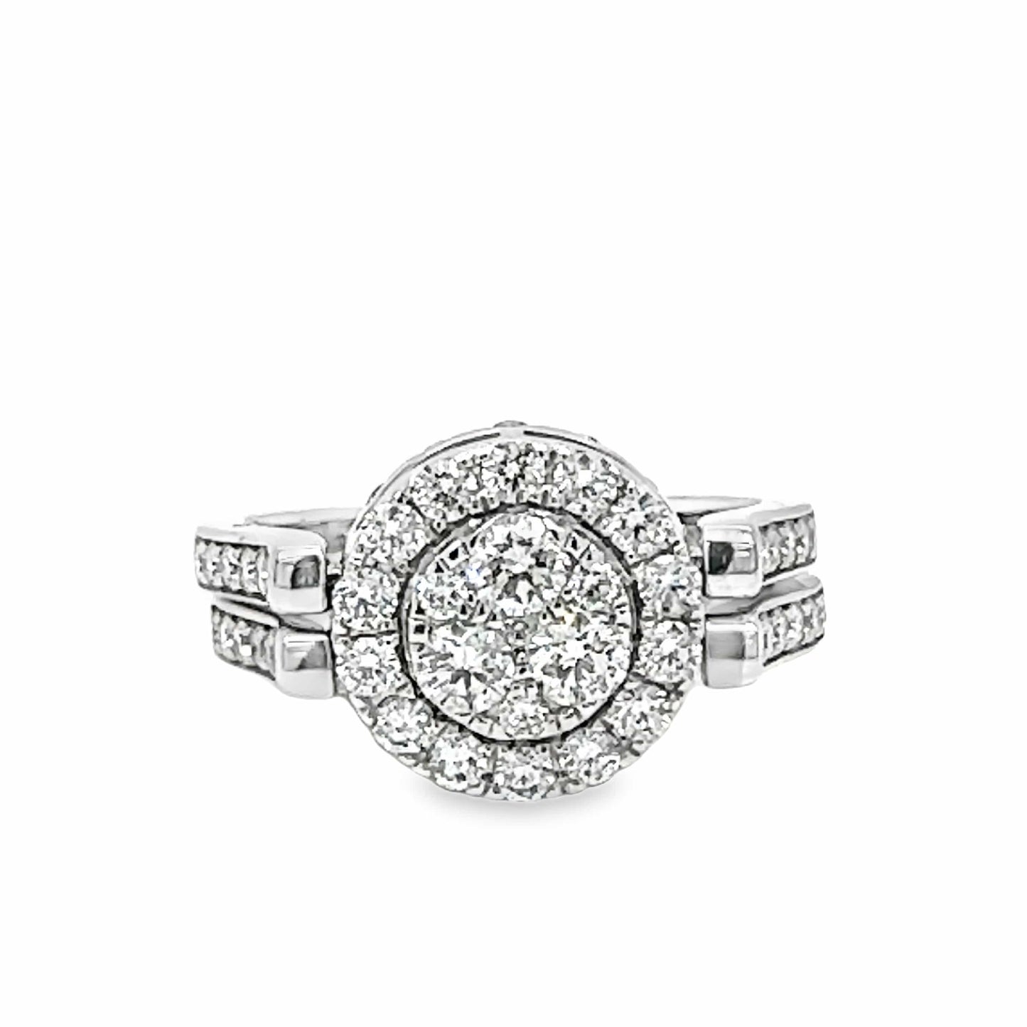 14KW BLUE AND WHITE DIAMOND FASHION RING 1.38 CTW