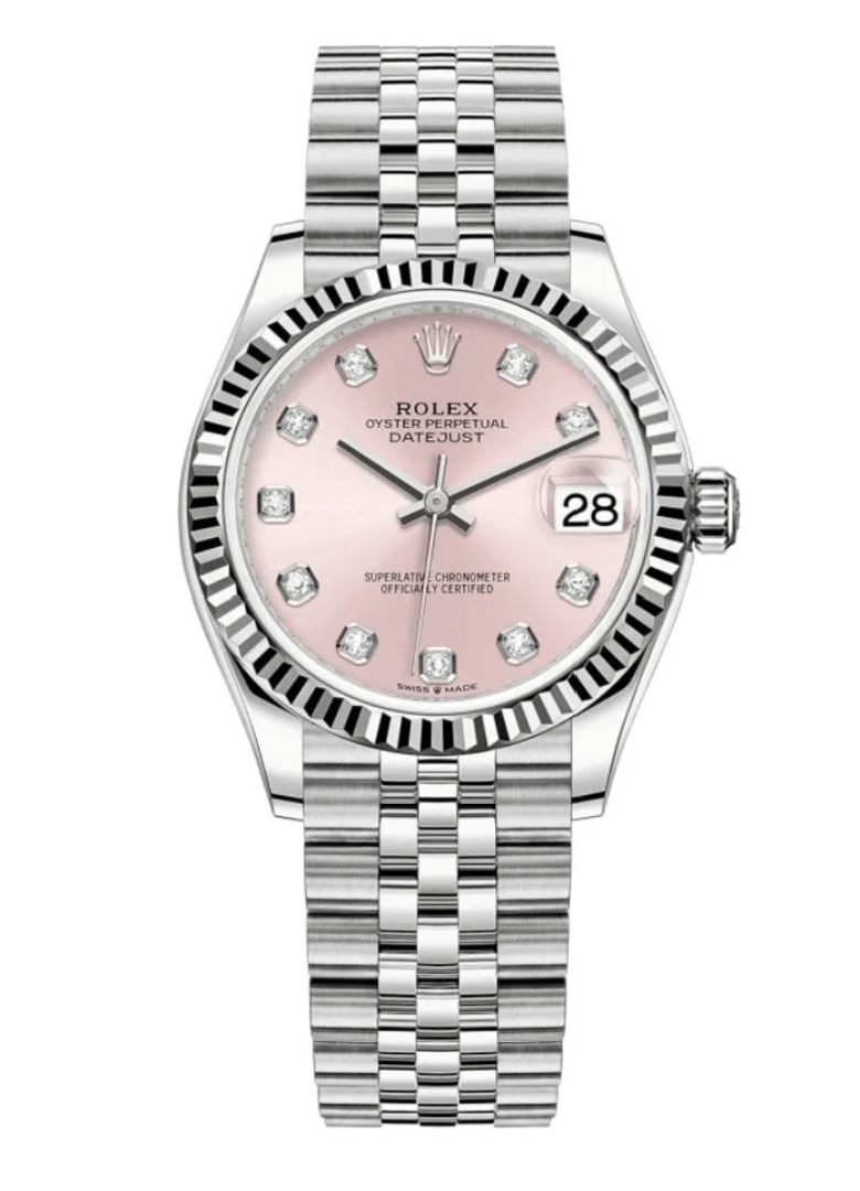 Rolex 36mm Datejust Jubilee Pink Diamond Dial and 18K Fluted Bezel