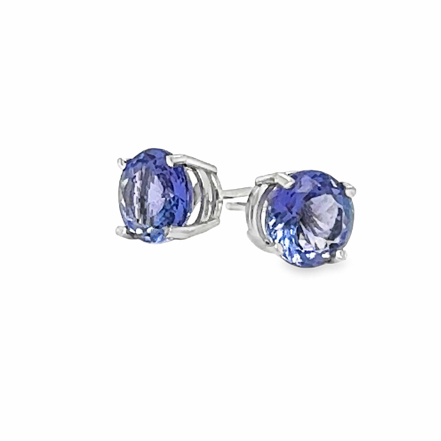 14KW TANZANITE 3.0 CTW RBC STUD EARRINGS