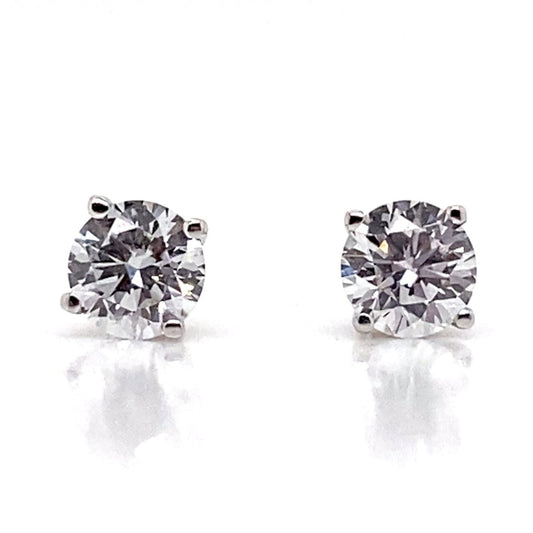 14K WHITE GOLD LAB STUDS DIAMOND 0.50CT