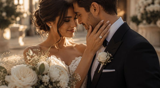 tender moment couple kissing in the sunset