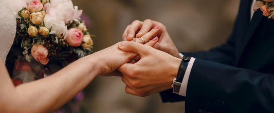 wedding image of couple holding hands