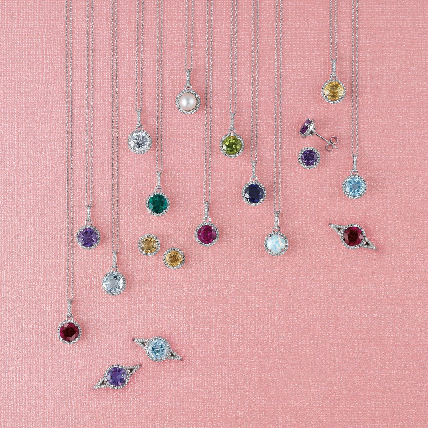 various gemstone necklaces