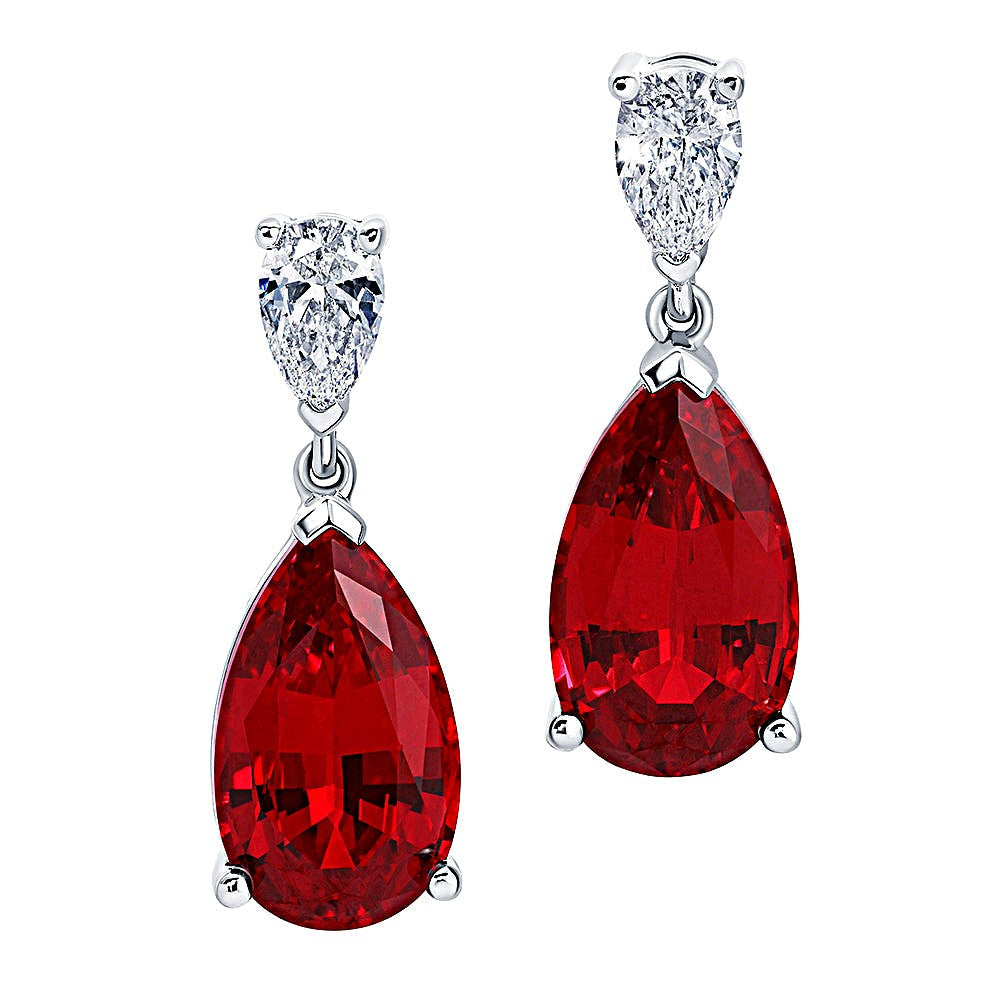 Ruby Diamnd Drop Earrings