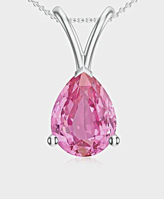 Pink Tourmaline Pendant Necklace