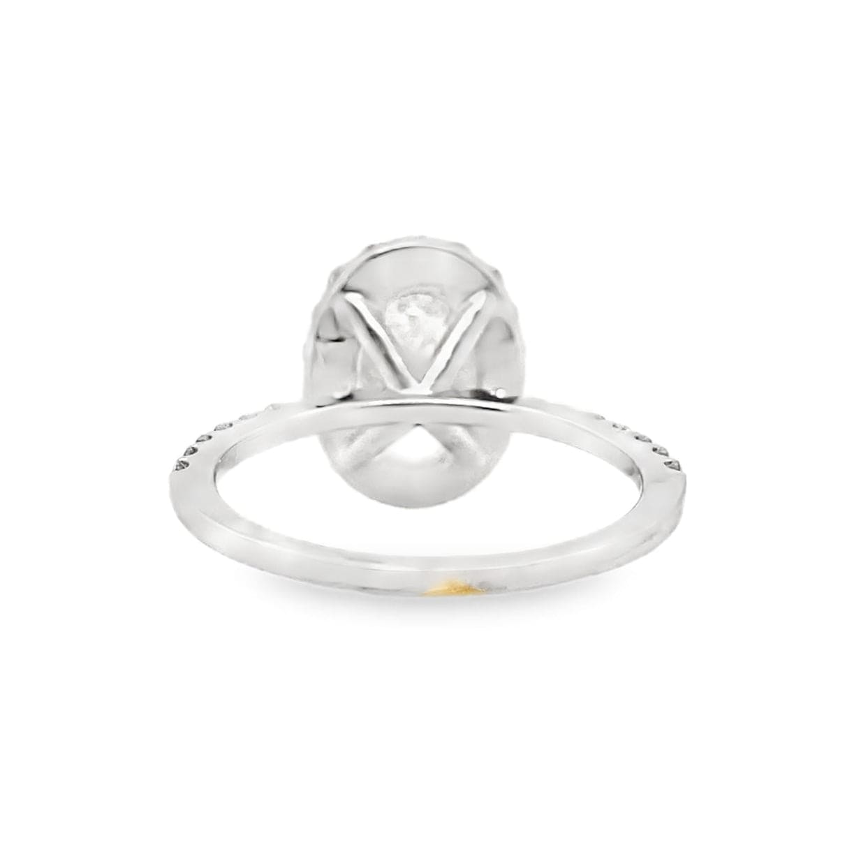 14K WHITE 1.52 CT OVAL H/SI1 NATURAL DIAMOND (E.G.L.USA CERTIFIED) 1CT TW NATURAL ROUND BRILLIANT DIAMOND HALO STYLE RING