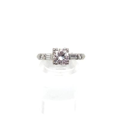 PLATINUM .80CT H/I1 RBC NATURAL DIAMOND (CHIPPED) .30CT TW NATURAL DIAMOND ACCENT ESTATE RING