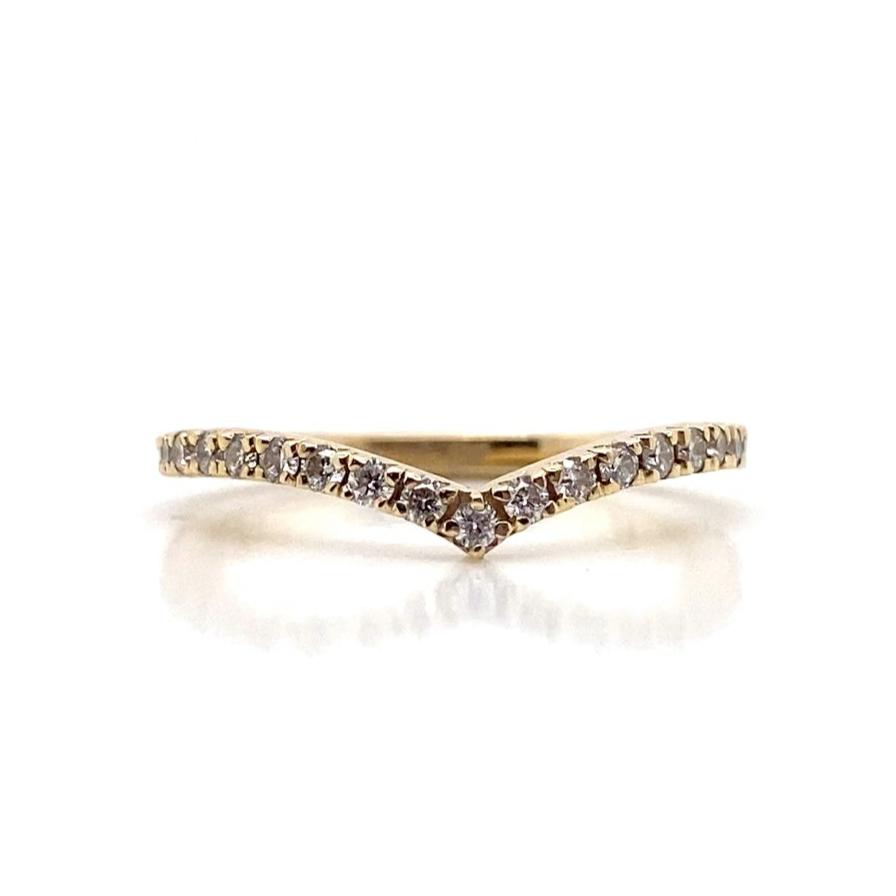 14K YELLOW GOLD .23 CT TW NATURAL ROUND BRILLIANT CURVE BAND (FITS 100-11586)