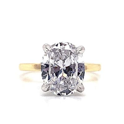 14K YELLOW GOLD  CZ CENTER (11X9 MM OVAL)  SOLITAIRE STYLE ENGAGEMENT RING
