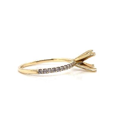 14K YELLOW GOLD NO CENTER (6.5 MM RBC) .22 CT TW NATURAL ROUND BRILLIANT DIAMOND ACCENT RING