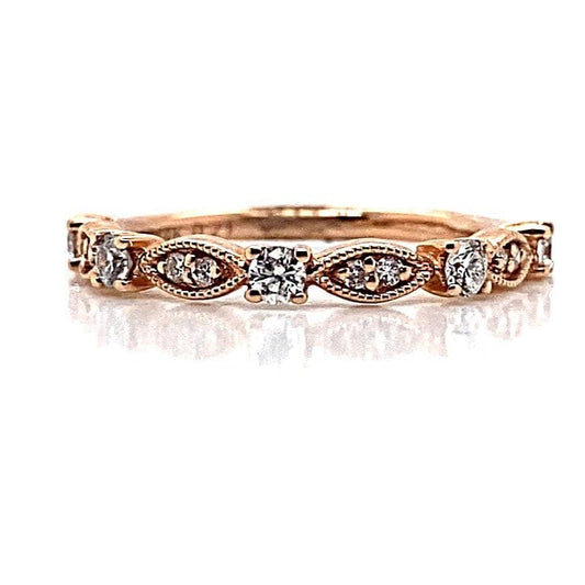 14K ROSE GOLD 1/5 CT TW DIAMOND BAND STACKABLE