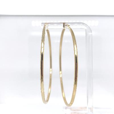 14K YELLOW GOLD 60 MM TUBE HOOP EARRINGS