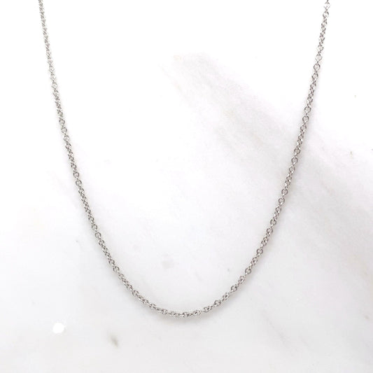 14K WHITE GOLD 18" ROLO STYLE CHAIN 1.9