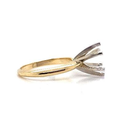 14K YELLOW GOLD NO CENTER (8 MM RBC) ROUNDED KNIFE EDGE SOLITAIRE SETTING