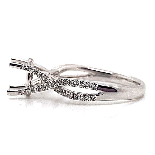 18K WHITE GOLD NO CENTER (OVAL) .27 CT TW NATURAL ROUND BRILLIANT DIAMOND ACCENT INFINITY STYLE RING