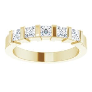 Rings 14K Yellow 5-Stone Anniversary Band Mounting