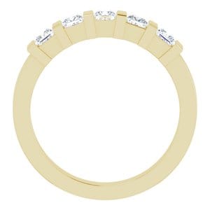 Rings 14K Yellow 5-Stone Anniversary Band Mounting