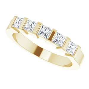 Rings 14K Yellow 5-Stone Anniversary Band Mounting