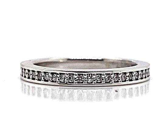14K WHITE GOLD .35 CT TW DIAMOND PAVE SET POLISHED LADIES CHANNEL BAND