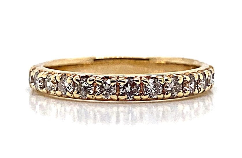 14K YELLOW GOLD 1/2 CT TW DIAMOND I1 K-L TLB PRONG SET LADIES WEDDING BAND