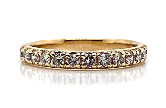 14K YELLOW GOLD 1/2 CT TW DIAMOND I1 K-L TLB PRONG SET LADIES WEDDING BAND