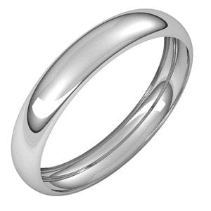 Rings 18K White 3.5 mm Half Round Band Size 11