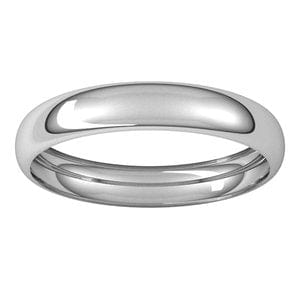 Rings 18K White 3.5 mm Half Round Band Size 11