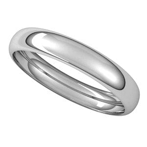 Rings 18K White 3.5 mm Half Round Band Size 11