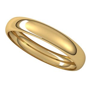 Rings 14K Yellow 3.5 mm Half Round Band Size 4.5