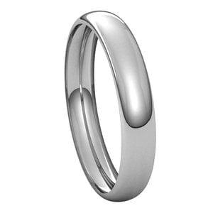 Rings 18K White 3.5 mm Half Round Band Size 11