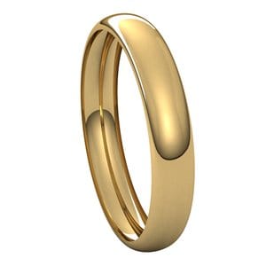 Rings 14K Yellow 3.5 mm Half Round Band Size 4.5