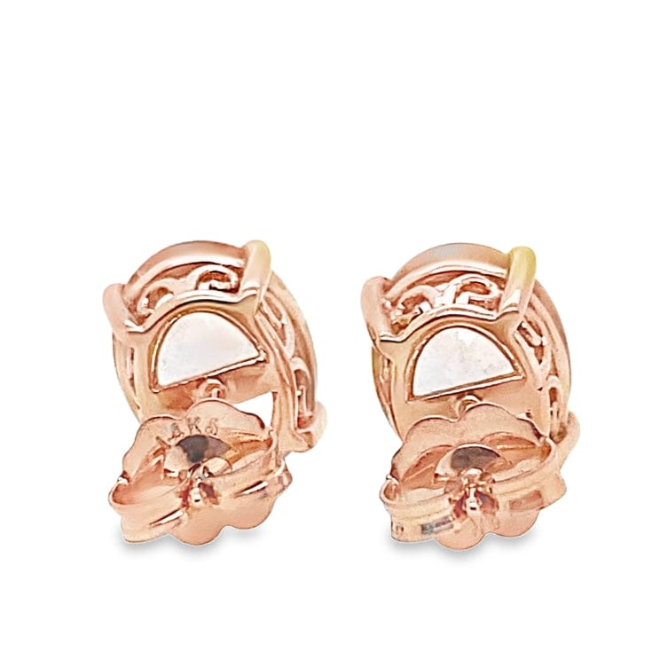 14K ROSE GOLD 5 CT TW OVAL MORGANITE STUD EARRINGS