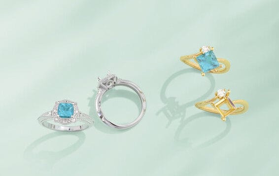 blue topaz gemstone rings