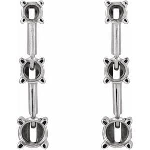 Earrings 14K White 5.2 mm Round Graduated Earring Mounting