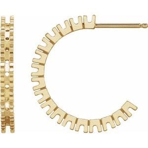 Earrings 14K Yellow 2 mm Round Accented 20.5 mm Hoop Earring Mounting
