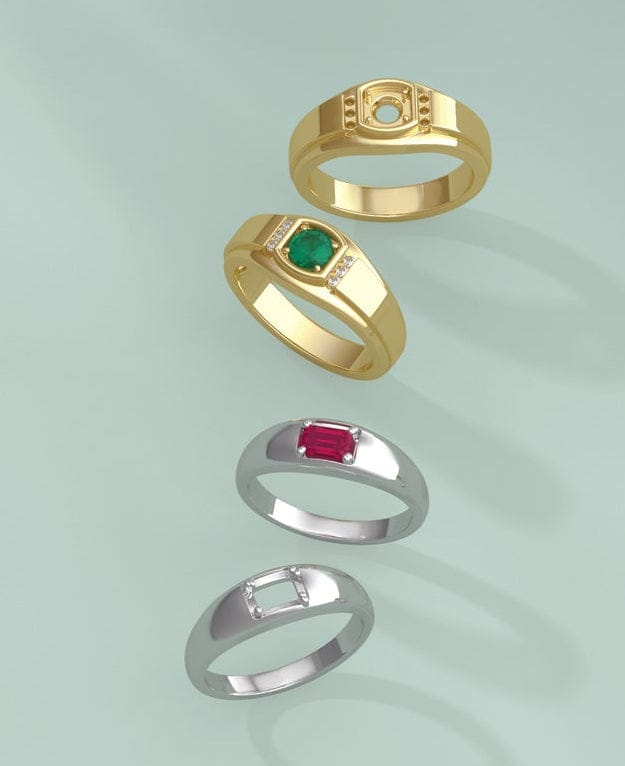 collection of mens gemstone wedding bands