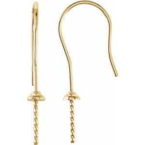 Earrings 18K Yellow Earring Mounting for 14 mm Pearl