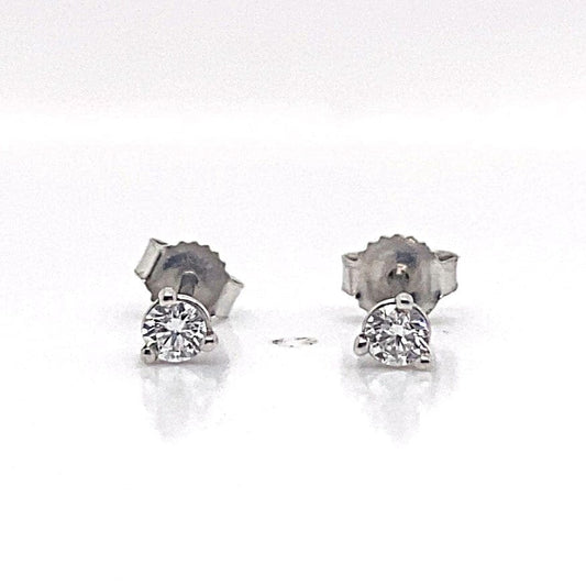 14K WHITE GOLD 1/5 CT TW LAB GROWN DIAMOND ROUND BRILLIANT STUD EARRINGS