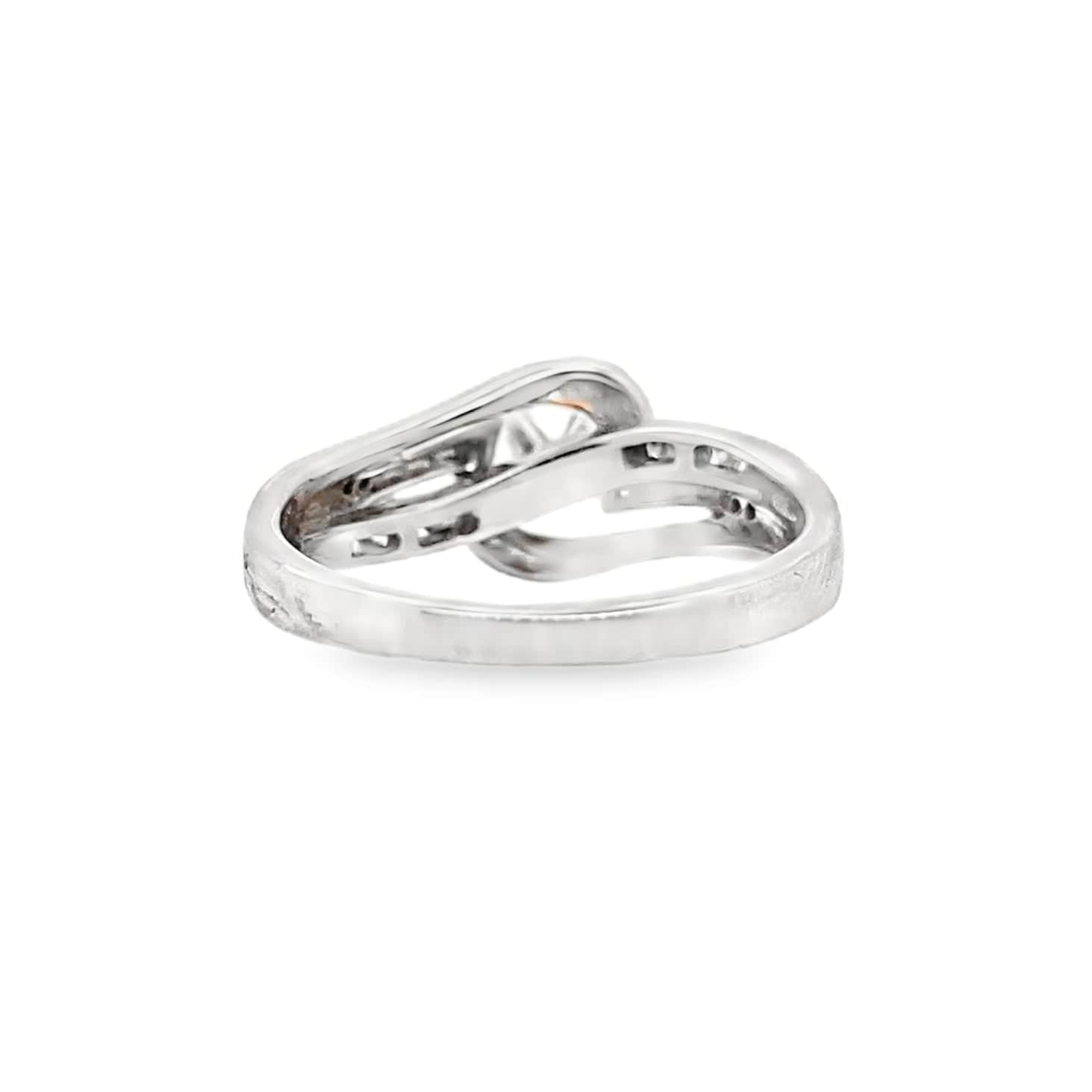 14K WHITE GOLD 1/2 CT DIAMOND ENGAGEMENT RING I/SI1 1/3 CT ACCENTS