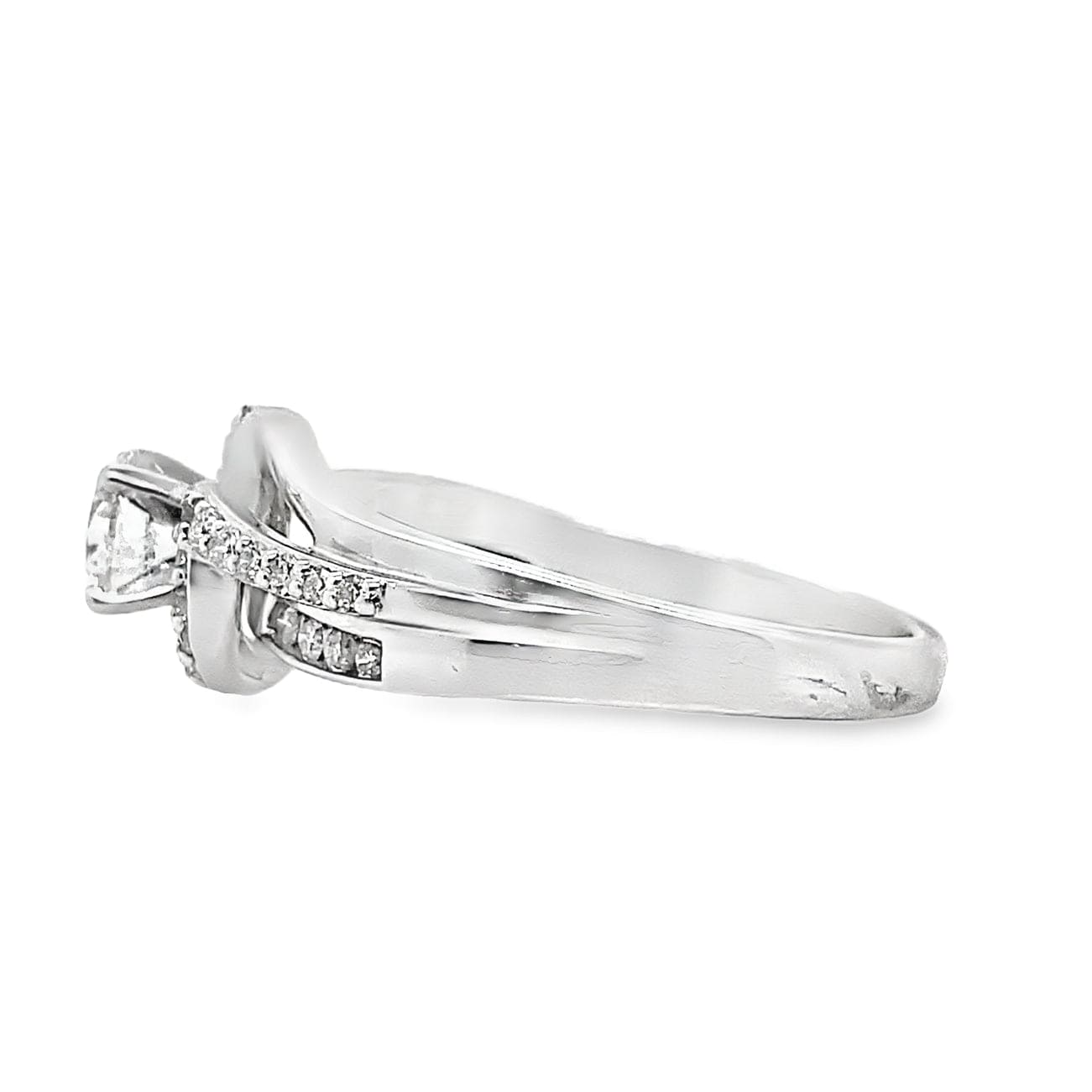 14K WHITE GOLD 1/2 CT DIAMOND ENGAGEMENT RING I/SI1 1/3 CT ACCENTS