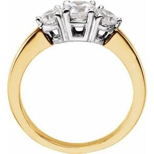 Rings 14K Yellow/White Three-Stone Engagement Ring Mounting