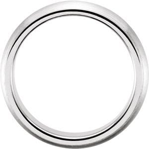 Rings 14K White 5 mm Grooved Comfort-Fit Half Round Band Size 11