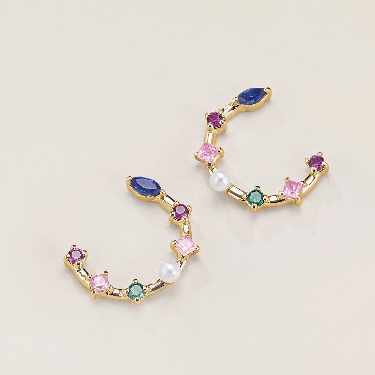 GEMSTONE HOOP EARRINGS