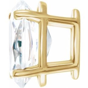 Settings 14K Yellow 12x10 mm Oval 4-Prong Lightweight Earring Setting