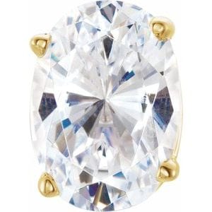 Settings 14K Yellow 12x10 mm Oval 4-Prong Lightweight Earring Setting