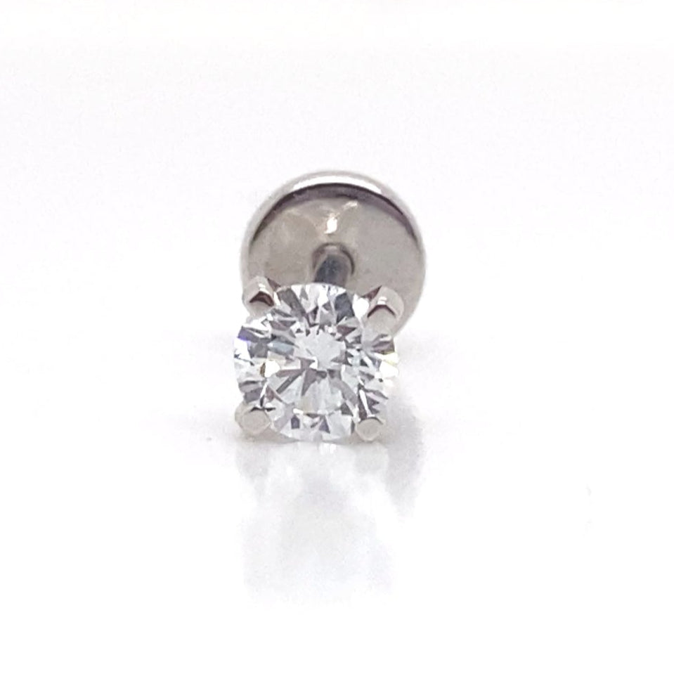 14K WHITE GOLD .25CT LAB GROWN DIAMOND ROUND BRILLIANT SINGLE STUD EARRING