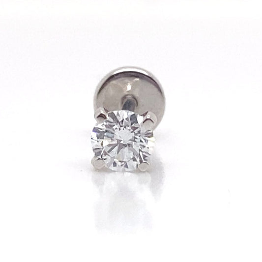 14K WHITE GOLD .25CT LAB GROWN DIAMOND ROUND BRILLIANT SINGLE STUD EARRING