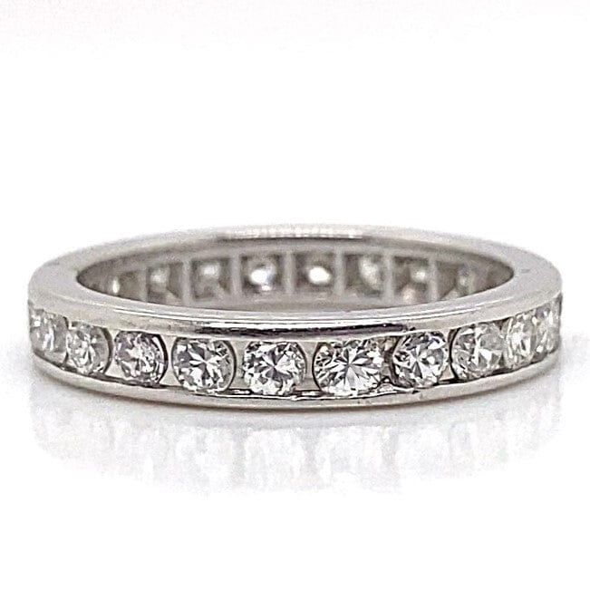 PLATINUM 1.0 CT TW GH/SI NATURAL DIAMOND ETERNITY STYLE CHANNEL SET BAND SIZE 4.75