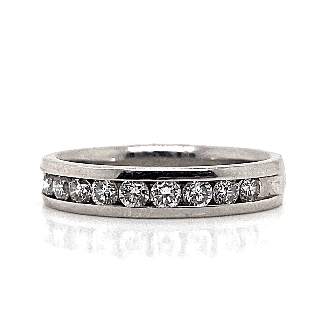 PLATINUM 1/3 CT TW NATURAL DIAMOND CHANNEL SET BAND